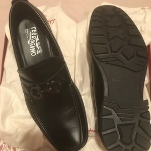 Ferragamo “David” in Black leather 10.5 EE